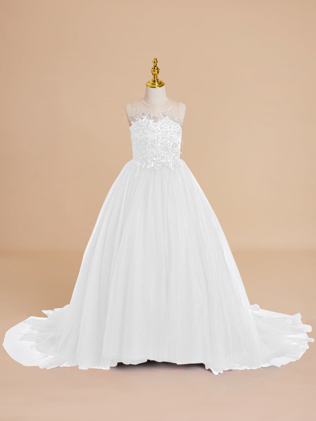 Duchesse-Linie/Princess-Linie Tüll Sweep/Pinsel zug Blumenmädchenkleid 