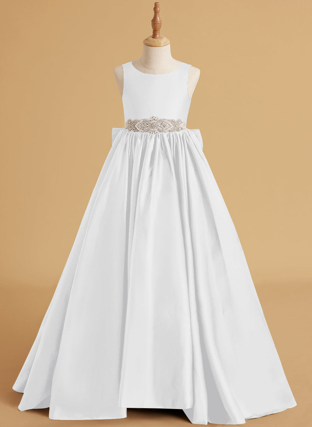 Duchesse-Linie/Princess-Linie Satin Sweep/Pinsel zug Blumenmädchenkleid 