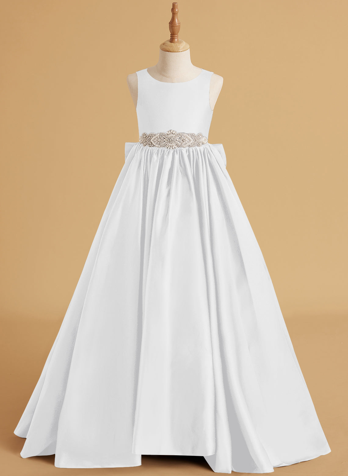 Duchesse-Linie/Princess-Linie Satin Sweep/Pinsel zug Blumenmädchenkleid 