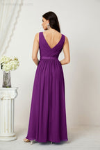 Women's Chiffon Long Bridesmaid Dresses A line Sleeveless Formal Prom Gown for Evening Party Homecoming Dresses 2808-payinti