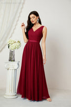 Women's Chiffon Long Bridesmaid Dresses A line Sleeveless Formal Prom Gown for Evening Party Homecoming Dresses 2808-payinti