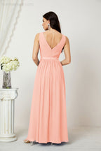 Women's Chiffon Long Bridesmaid Dresses A line Sleeveless Formal Prom Gown for Evening Party Homecoming Dresses 2808-payinti