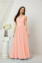 Women's Chiffon Long Bridesmaid Dresses A line Sleeveless Formal Prom Gown for Evening Party Homecoming Dresses 2808-payinti