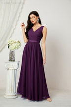Women's Chiffon Long Bridesmaid Dresses A line Sleeveless Formal Prom Gown for Evening Party Homecoming Dresses 2808-payinti