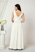 Women's Chiffon Long Bridesmaid Dresses A line Sleeveless Formal Prom Gown for Evening Party Homecoming Dresses 2808-payinti