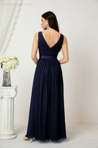 Women's Chiffon Long Bridesmaid Dresses A line Sleeveless Formal Prom Gown for Evening Party Homecoming Dresses 2808-payinti