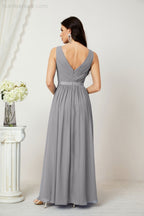 Women's Chiffon Long Bridesmaid Dresses A line Sleeveless Formal Prom Gown for Evening Party Homecoming Dresses 2808-payinti