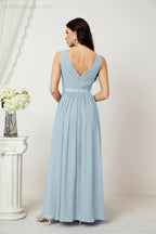 Women's Chiffon Long Bridesmaid Dresses A line Sleeveless Formal Prom Gown for Evening Party Homecoming Dresses 2808-payinti
