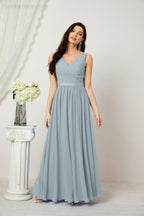 Women's Chiffon Long Bridesmaid Dresses A line Sleeveless Formal Prom Gown for Evening Party Homecoming Dresses 2808-payinti
