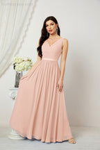 Women's Chiffon Long Bridesmaid Dresses A line Sleeveless Formal Prom Gown for Evening Party Homecoming Dresses 2808-payinti