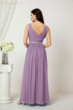 Women's Chiffon Long Bridesmaid Dresses A line Sleeveless Formal Prom Gown for Evening Party Homecoming Dresses 2808-payinti