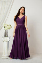 Women's Chiffon Long Bridesmaid Dresses A line Sleeveless Formal Prom Gown for Evening Party Homecoming Dresses 2808-payinti