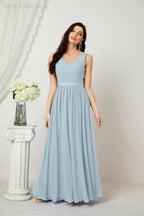 Women's Chiffon Long Bridesmaid Dresses A line Sleeveless Formal Prom Gown for Evening Party Homecoming Dresses 2808-payinti