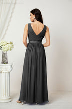 Women's Chiffon Long Bridesmaid Dresses A line Sleeveless Formal Prom Gown for Evening Party Homecoming Dresses 2808-payinti