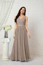 Women's Chiffon Long Bridesmaid Dresses A line Sleeveless Formal Prom Gown for Evening Party Homecoming Dresses 2808-payinti