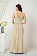 Women's Chiffon Long Bridesmaid Dresses A line Sleeveless Formal Prom Gown for Evening Party Homecoming Dresses 2808-payinti