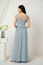 Women's Chiffon Long Bridesmaid Dresses A line Sleeveless Formal Prom Gown for Evening Party Homecoming Dresses 2808-payinti