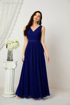 Women's Chiffon Long Bridesmaid Dresses A line Sleeveless Formal Prom Gown for Evening Party Homecoming Dresses 2808-payinti