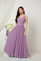 Women's Chiffon Long Bridesmaid Dresses A line Sleeveless Formal Prom Gown for Evening Party Homecoming Dresses 2808-payinti