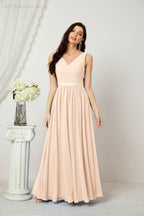Women's Chiffon Long Bridesmaid Dresses A line Sleeveless Formal Prom Gown for Evening Party Homecoming Dresses 2808-payinti