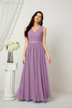 Women's Chiffon Long Bridesmaid Dresses A line Sleeveless Formal Prom Gown for Evening Party Homecoming Dresses 2808-payinti