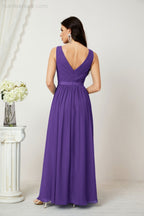 Women's Chiffon Long Bridesmaid Dresses A line Sleeveless Formal Prom Gown for Evening Party Homecoming Dresses 2808-payinti