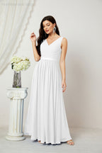 Women's Chiffon Long Bridesmaid Dresses A line Sleeveless Formal Prom Gown for Evening Party Homecoming Dresses 2808-payinti