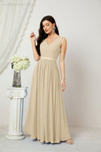 Women's Chiffon Long Bridesmaid Dresses A line Sleeveless Formal Prom Gown for Evening Party Homecoming Dresses 2808-payinti