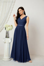 Women's Chiffon Long Bridesmaid Dresses A line Sleeveless Formal Prom Gown for Evening Party Homecoming Dresses 2808-payinti