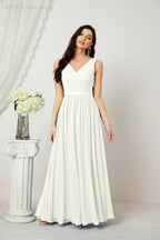 Women's Chiffon Long Bridesmaid Dresses A line Sleeveless Formal Prom Gown for Evening Party Homecoming Dresses 2808-payinti