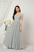 Women's Chiffon Long Bridesmaid Dresses A line Sleeveless Formal Prom Gown for Evening Party Homecoming Dresses 2808-payinti