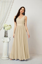 Women's Chiffon Long Bridesmaid Dresses A line Sleeveless Formal Prom Gown for Evening Party Homecoming Dresses 2808-payinti