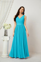 Women's Chiffon Long Bridesmaid Dresses A line Sleeveless Formal Prom Gown for Evening Party Homecoming Dresses 2808-payinti
