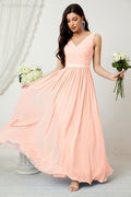 Women's Chiffon Long Bridesmaid Dresses A line Sleeveless Formal Prom Gown for Evening Party Homecoming Dresses 2808-payinti
