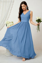 Women's Chiffon Long Bridesmaid Dresses A line Sleeveless Formal Prom Gown for Evening Party Homecoming Dresses 2808-payinti