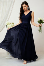 Women's Chiffon Long Bridesmaid Dresses A line Sleeveless Formal Prom Gown for Evening Party Homecoming Dresses 2808-payinti