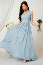 Women's Chiffon Long Bridesmaid Dresses A line Sleeveless Formal Prom Gown for Evening Party Homecoming Dresses 2808-payinti