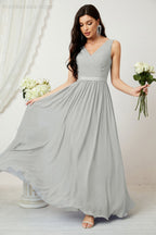 Women's Chiffon Long Bridesmaid Dresses A line Sleeveless Formal Prom Gown for Evening Party Homecoming Dresses 2808-payinti