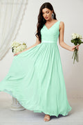 Women's Chiffon Long Bridesmaid Dresses A line Sleeveless Formal Prom Gown for Evening Party Homecoming Dresses 2808-payinti