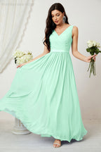 Women's Chiffon Long Bridesmaid Dresses A line Sleeveless Formal Prom Gown for Evening Party Homecoming Dresses 2808-payinti