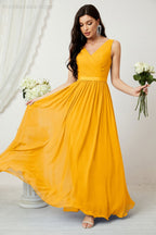 Women's Chiffon Long Bridesmaid Dresses A line Sleeveless Formal Prom Gown for Evening Party Homecoming Dresses 2808-payinti