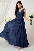 Women's Chiffon Long Bridesmaid Dresses A line Sleeveless Formal Prom Gown for Evening Party Homecoming Dresses 2808-payinti