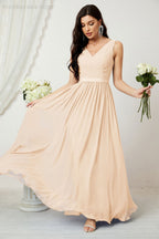 Women's Chiffon Long Bridesmaid Dresses A line Sleeveless Formal Prom Gown for Evening Party Homecoming Dresses 2808-payinti