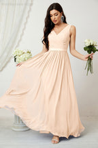 Women's Chiffon Long Bridesmaid Dresses A line Sleeveless Formal Prom Gown for Evening Party Homecoming Dresses 2808-payinti