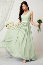 Women's Chiffon Long Bridesmaid Dresses A line Sleeveless Formal Prom Gown for Evening Party Homecoming Dresses 2808-payinti