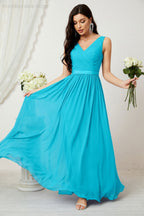 Women's Chiffon Long Bridesmaid Dresses A line Sleeveless Formal Prom Gown for Evening Party Homecoming Dresses 2808-payinti