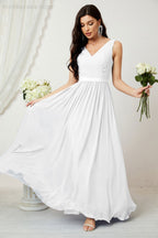 Women's Chiffon Long Bridesmaid Dresses A line Sleeveless Formal Prom Gown for Evening Party Homecoming Dresses 2808-payinti
