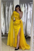 Vestidos de noche amarillos largos con brillo | Vestidos de fiesta