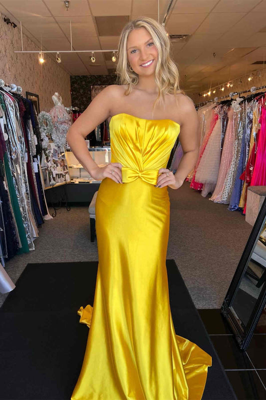 Penny | Rotes trägerloses Meerjungfrau-Ballkleid mit Schleife