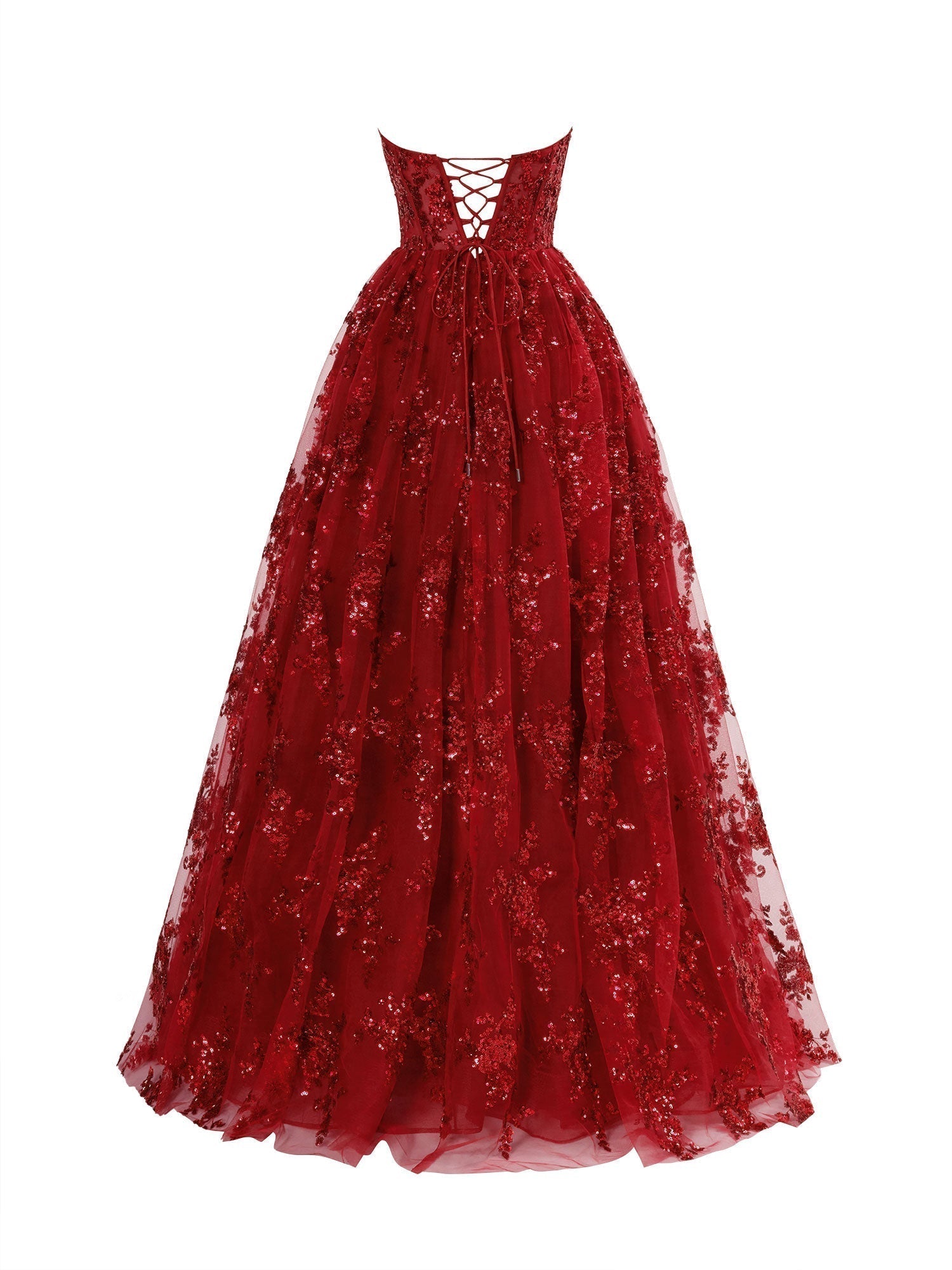 Zara | Vestido de fiesta largo plisado sin tirantes y corte en A con apliques